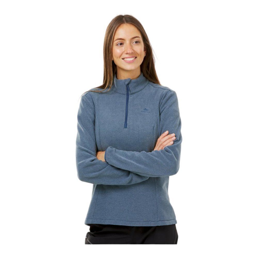 Decathlon quechua Women's Blue Mouse Grey MH 100 Polar Fleece 1/2 Zip Shirt US S